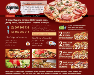Projekt Strony WWW Pizzerii Soprano z Lublina